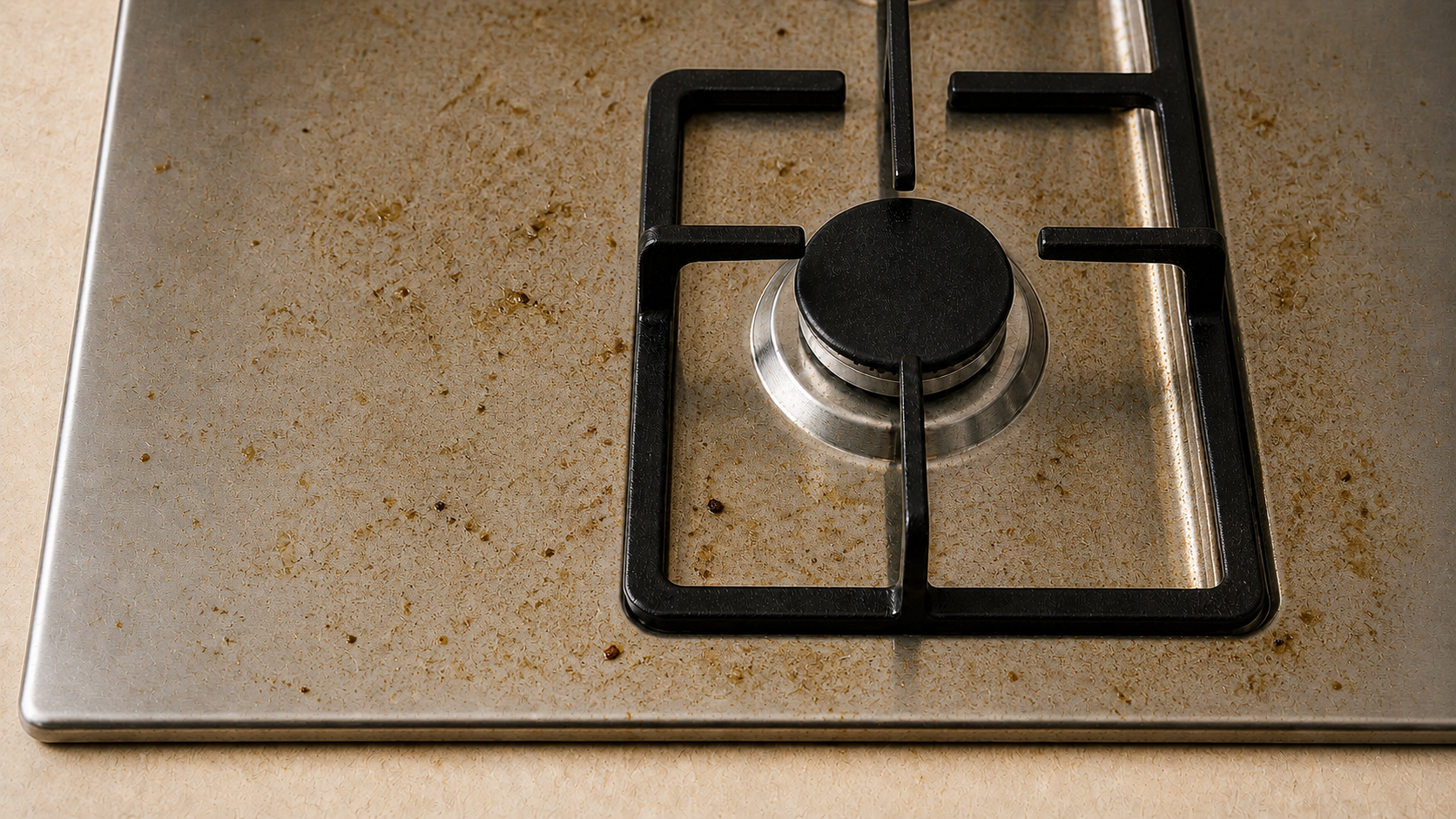 Cooktop before steam cleaning
