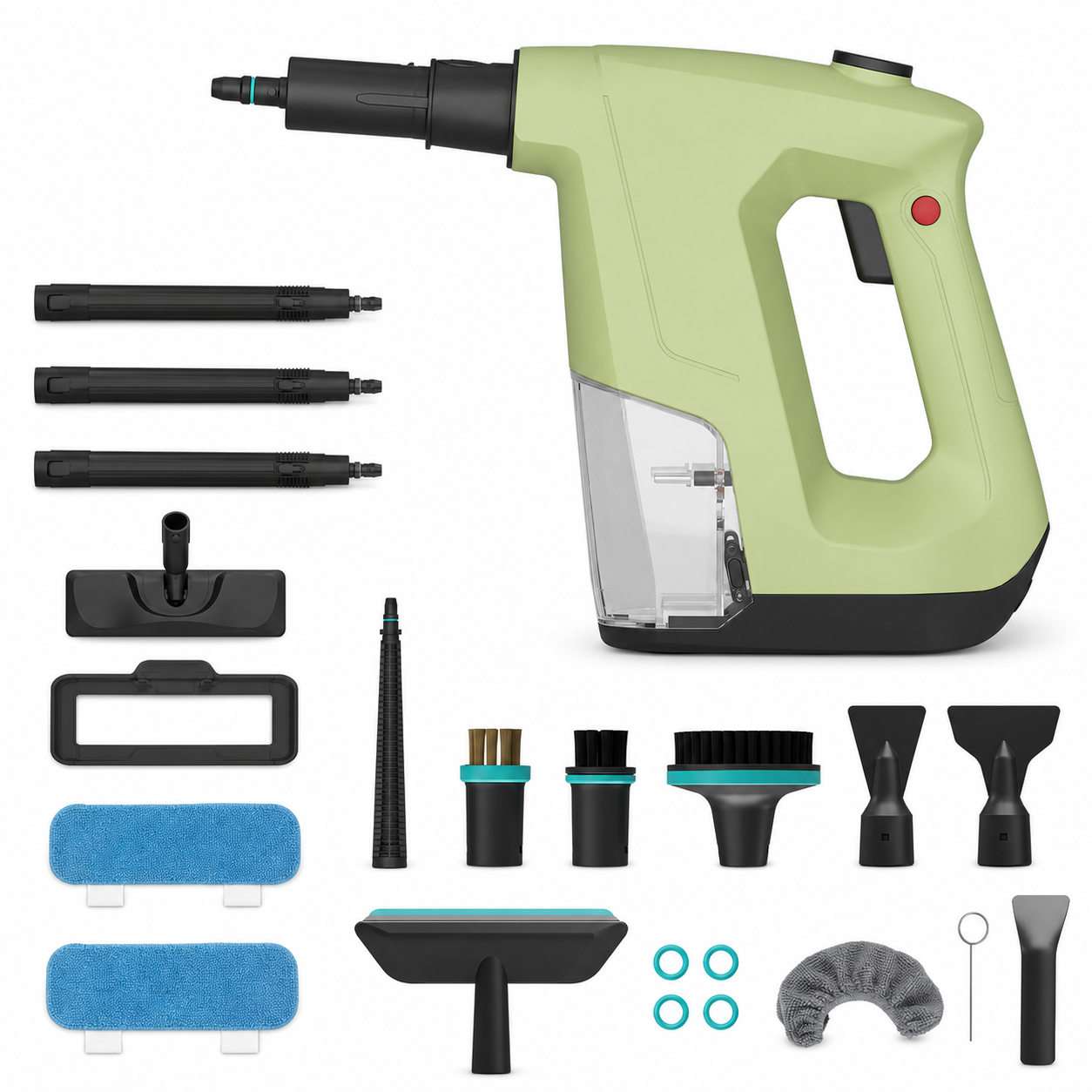 LEST H1A handheld steam cleaner with complete accessory set